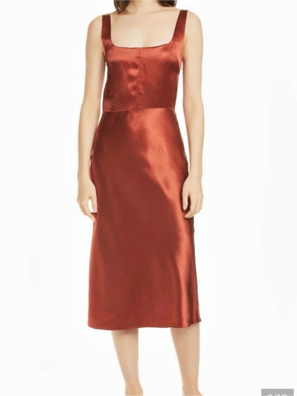 Vince Satin Slip Dress Midi in Red Size 00